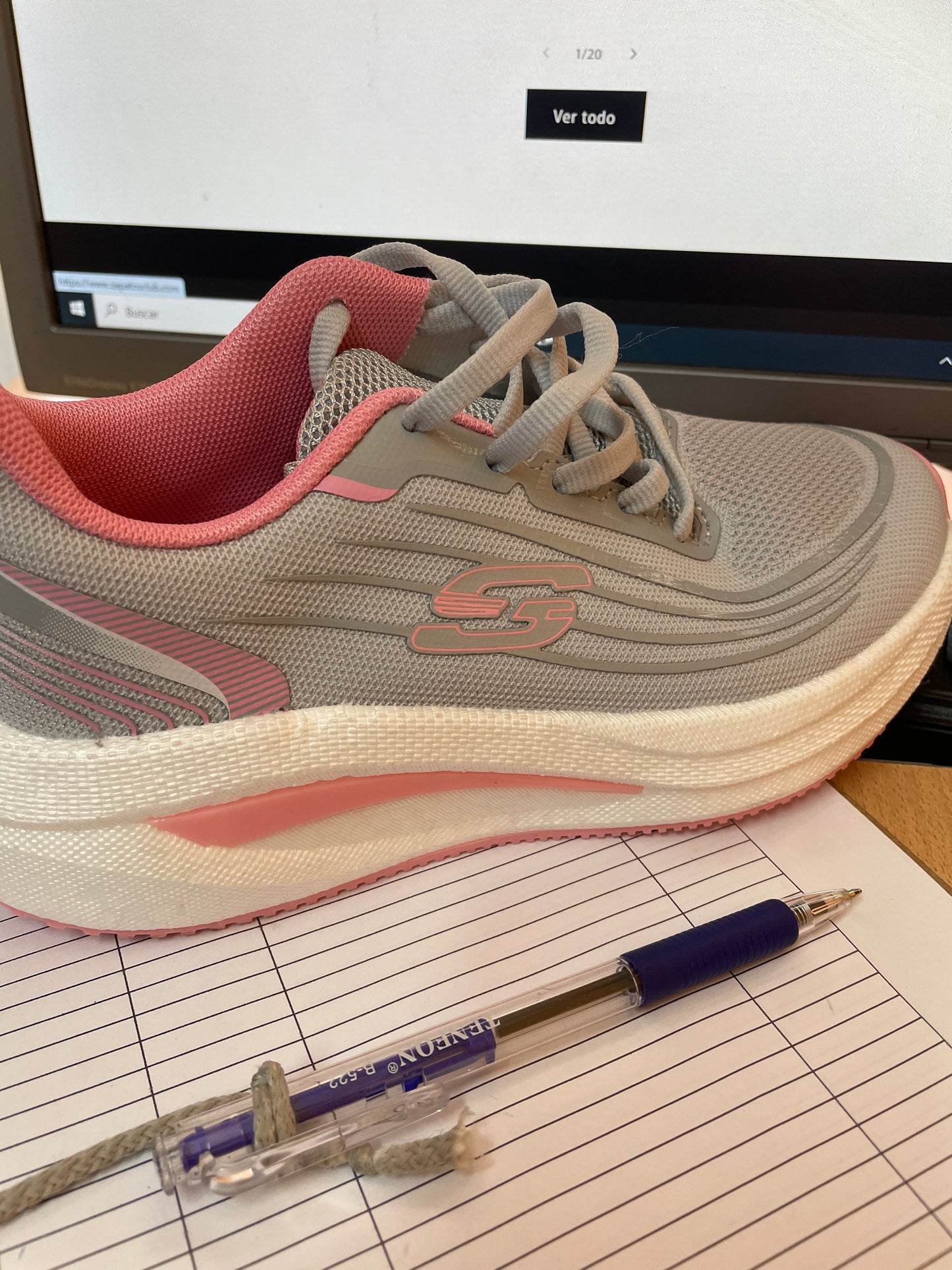 DEPORTIVO SS GRIS/ROSADO