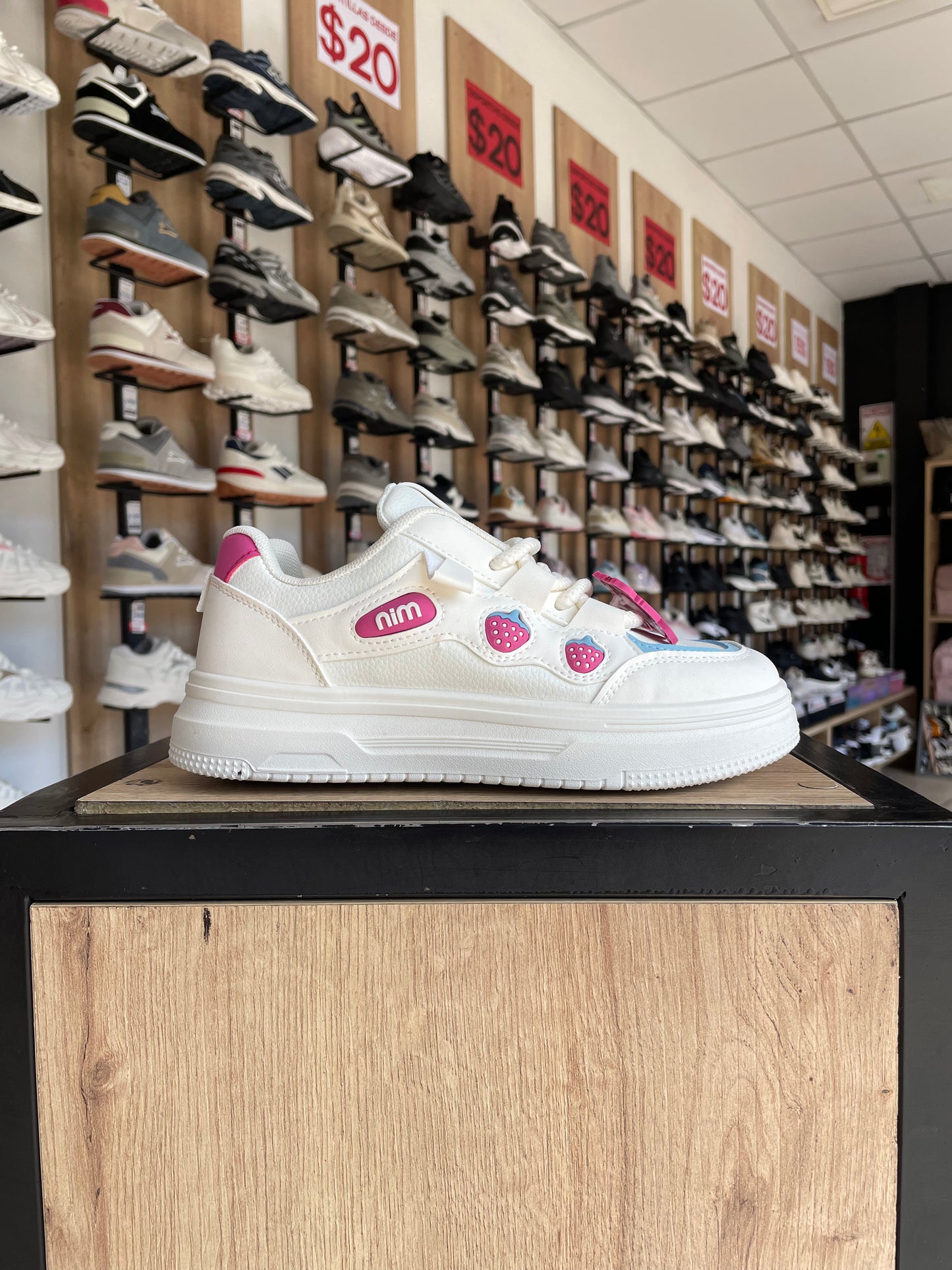 SNEAKER MN BLANCO/FUCSIA