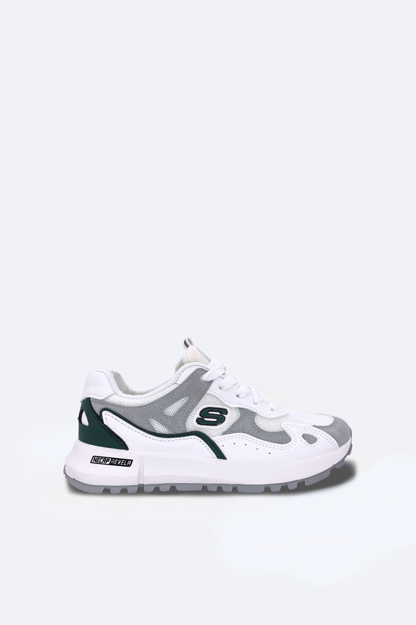 ZAPATILLA NEW TREND BLANCO LOGO VERDE